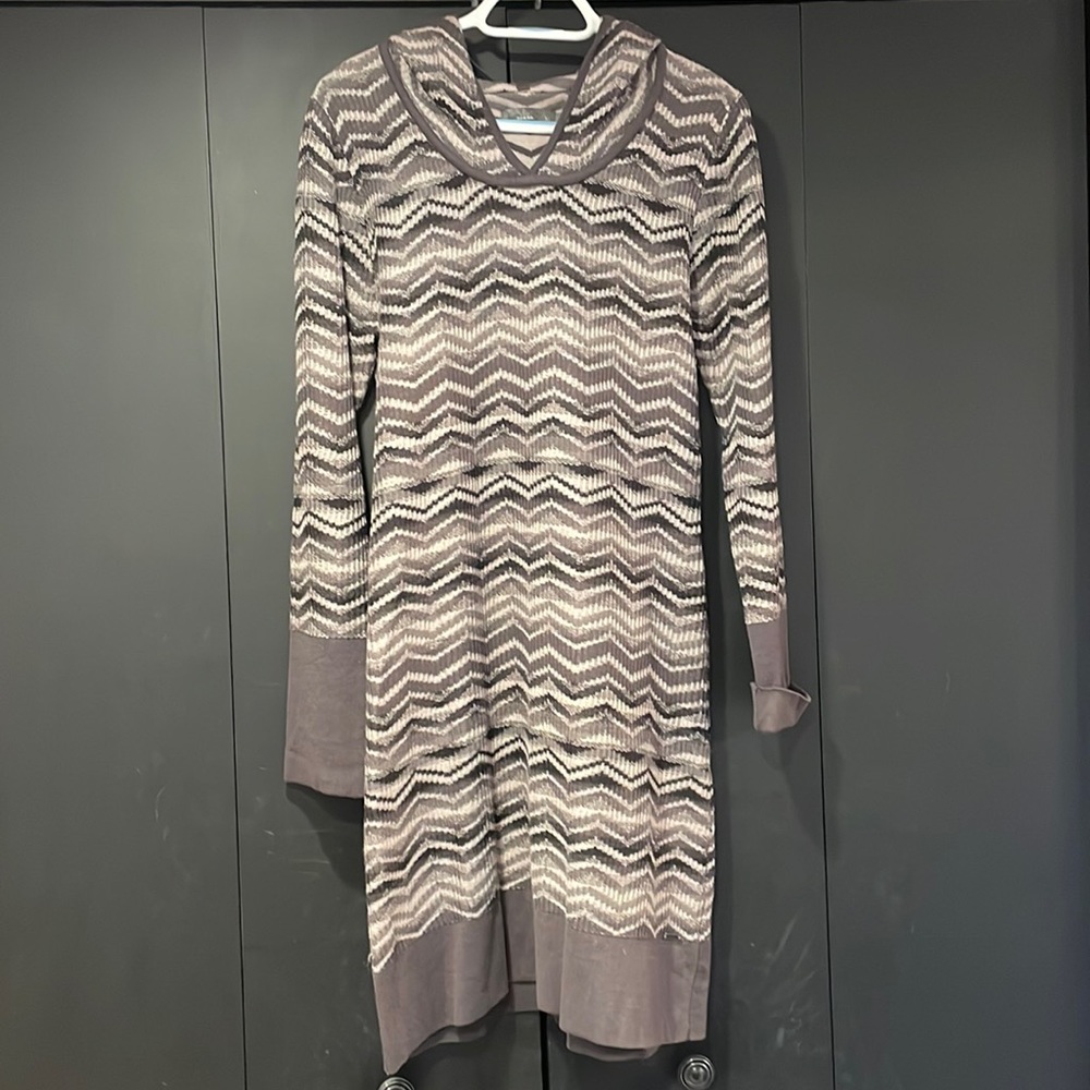 Prana Women’s XL Grey Hooded Sweater Dress LIKE NEW